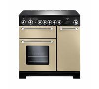 Rangemaster Kitchener KCH90ECCR/C 90cm Wide Cream Ceramic Freestanding Range Cooker - Chrome Trim