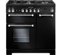 Rangemaster Kitchener KCH90NGFBL/C Black / Chrome 90cm Gas Range Cooker A