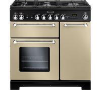 Rangemaster Kitchener KCH90NGFCR/C - Cream/Chrome Gas Range Cooker - 90cm - A+ Energy
