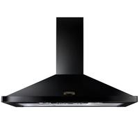 Rangemaster LEIHDC110BB 110 cm Chimney Cooker Hood - Black / Brass - B Rated