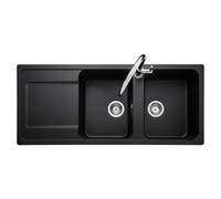 Rangemaster Loa Double Bowl Undermount Granite Kitchen Sink - Charcoal