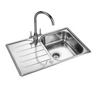 Rangemaster Michigan Stainless Steel Reversible 1 Bowl Inset Kitchen Sink Sinks