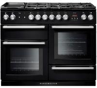 Rangemaster NEX110DFFBL/C Nexus Black with Chrome Trim 110cm Dual Fuel Range Cooker