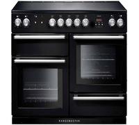 Rangemaster Nexus NEX110EIBL/C 110cm Electric Range Cooker with Induction Hob - Black / Chrome - A/A Rated, Black