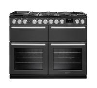 Rangemaster Nexus 110 Base Cavity NEXB110DFPCBL/CM1 110cm Wide Charcoal Black Dual Fuel Freestanding Range Cooker - Chrome Trim