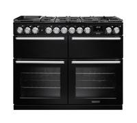 Rangemaster Nexus 110 Base Cavity NEXB110DFPGBL/CM1 110cm Wide Gloss Black Dual Fuel Freestanding Range Cooker - Chrome Trim