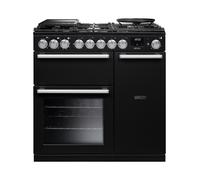 Rangemaster Nexus 90 NEX90DFPCBL/CM1 90cm Wide Charcoal Black Dual Fuel Freestanding Range Cooker - Chrome Trim