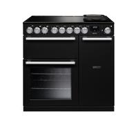Rangemaster Nexus 90 NEX90EIPGBL/CM1 90cm Wide Gloss Black Induction Freestanding Range Cooker - Chrome Trim