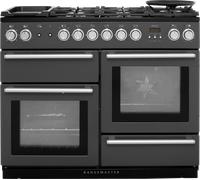 Rangemaster Nexus NEX110DFFSL/C 110cm Dual Fuel Range Cooker with Mixed Fuel Hob - Slate - A/A Rated, Graphite