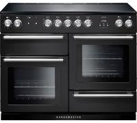 Rangemaster Nexus NEX110EICB/C 110cm wide Electric Range Cooker with Induction Hob - Charcoal Black - A/A/A Rated, Black