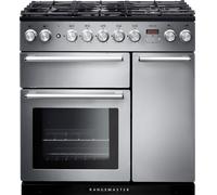 Rangemaster Nexus NEX90DFFSS/C 90cm Dual Fuel Range Cooker with Gas Hob - Stainless Steel - A/A Rated, Stainless Steel