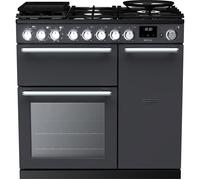 Rangemaster Nexus NEX90DFPSLT/CM1 90cm wide Dual Fuel Range Cooker with Gas Hob - Slate Graphite