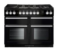 Rangemaster Nexus SE NEXSE110DFFBL/C 110cm Wide Black Dual Fuel Freestanding Range Cooker - Chrome Trim