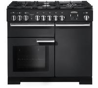 Rangemaster PDL100DFFCBC Professional Deluxe 100cm Dual Fuel Range Cooker - Black & Chrome