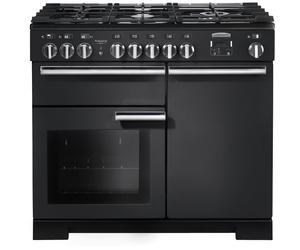 Rangemaster PDL100DFFCBC Professional Deluxe 100cm Dual Fuel Range Cooker - Black & Chrome