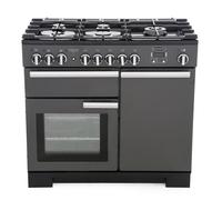 Rangemaster PDL100DFFSL/C Professional Deluxe Slate / Chrome 100cm Dual Fuel Range Cooker A