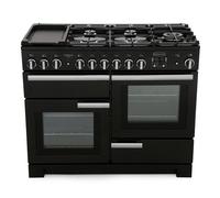 Rangemaster PDL110DFFGB/C Professional Deluxe Gloss Black with Chrome Trim 110cm Dual Fuel Range Cooker