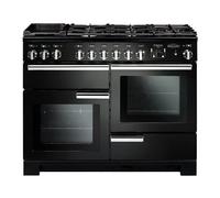 Rangemaster Pdl110Dffgb/c Freestanding Electric Range Cooker With Gas Hob - Black