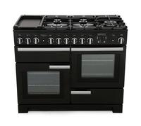 Rangemaster PDL110DFFGB/C Professional Deluxe Black / Chrome 110cm Dual Fuel Range Cooker A
