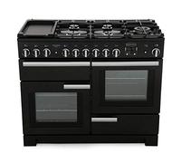 Rangemaster Professional Deluxe PDL110DFFGB/C 110cm Dual Fuel Range Cooker - Black - A/A Rated, Black