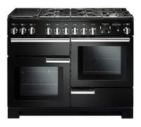 Rangemaster PDL110DFFGB/C Professional Deluxe Gloss Black with Chrome Trim 110cm Dual Fuel Range Cooker