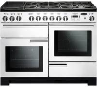 Rangemaster PDL110DFFWH/C Professional Deluxe White with Chrome Trim 110cm Dual Fuel Range Cooker