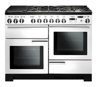 Rangemaster PDL110DFFWH/C Professional Deluxe White with Chrome Trim 110cm Dual Fuel Range Cooker