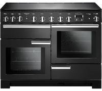 Rangemaster Professional Deluxe PDL110EICB/C 110cm Electric Range Cooker with Induction Hob - Charcoal Black - A/A/A Rated, Black
