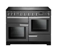 Rangemaster Professional Deluxe PDL110EISL/C 110cm Electric Range Cooker with Induction Hob - Slate / Chrome - A/A Rated, Grey