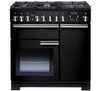 Rangemaster PDL90DFFGB/C Professional Deluxe 90 Dual Fuel Range Cooker, Gloss Black