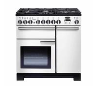 Rangemaster PDL90DFFWH/C Freestanding A Rated Dual Fuel Range Cooker -White