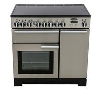 Rangemaster Professional Deluxe PDL90EISS/C 90cm wide Electric Range Cooker with Induction Hob - Stainless Steel / Chrome - A/A Rated, Stainless Steel