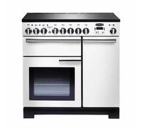 Rangemaster PDL90EIWH/C Professional Deluxe White / Chrome 90cm Induction Range Cooker, A Rated, 98740 A