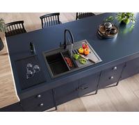 Rangemaster Prato Single Bowl Inset Black Granite Kitchen Sink