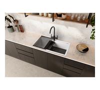 Rangemaster Prato Single Bowl Inset White Granite Kitchen Sink- 790mm x 510mm