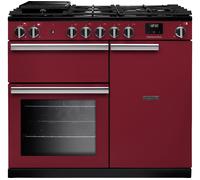 Rangemaster Professional 100 PR100DFPBOR/CM1 100cm wide Dual Fuel Range Cooker with Gas Hob - Bordeaux Red
