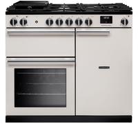 Rangemaster Professional 100 PR100DFPIVY/CM1 100cm wide Dual Fuel Range Cooker with Gas Hob - Ivory Cream