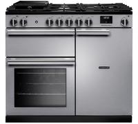 Rangemaster Professional 100 PR100DFSTST/CM1 100cm wide Dual Fuel Range Cooker with Gas Hob - Stainless Steel Stainless Steel