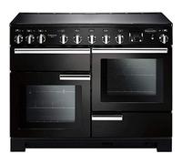 Rangemaster Professional Deluxe PDL110EIGB/C 110cm Electric Range Cooker with Induction Hob - Black / Chrome - A/A Rated, Black