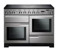 Rangemaster Professional Deluxe PDL110EISS/C 110cm wide Electric Range Cooker with Induction Hob - Stainless Steel / Chrome - A/A Rated, Stainless Steel