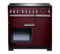 RANGEMASTER Professional Deluxe 90 Electric Induction Range Cooker - Cranberry & Chrome, Cranberry