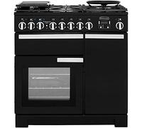 Rangemaster PDL90DFFGB/C Professional Deluxe 90 Dual Fuel Range Cooker, Gloss Black