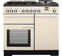 Rangemaster Professional Deluxe PDL100DFFCR/C 100cm wide Dual Fuel Range Cooker with Gas Hob - Cream - A/A Rated, Cream