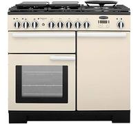 Rangemaster Professional Deluxe PDL100DFFCR/C 100cm wide Dual Fuel Range Cooker with Gas Hob - Cream - A