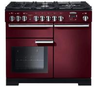 Rangemaster Professional Deluxe PDL100DFFCY/C 100cm Dual Fuel Range Cooker with Gas Hob - Cranberry - A/A Rated, Red