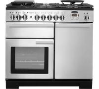 Rangemaster Professional Deluxe PDL100DFFSS/C 100cm wide Dual Fuel Range Cooker with Gas Hob - Stainless Steel - A/A Rated