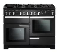 Rangemaster Professional Deluxe PDL110DFFCB/C - Charcoal Black Dual Fuel Range Cooker - 110cm