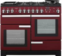 Rangemaster Professional Deluxe PDL110DFFCY/C 110cm Dual Fuel Range Cooker with Gas Hob - Cranberry - A/A Rated, Red