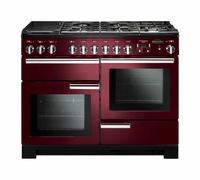 Rangemaster Professional Deluxe PDL110DFFCY/C 110cm Wide Cranberry Dual Fuel Freestanding Range Cooker - Chrome Trim