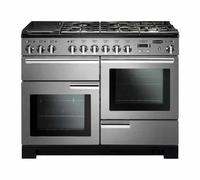 Rangemaster Professional Deluxe PDL110DFFSS/C 110cm Wide Stainless Steel Dual Fuel Freestanding Range Cooker - Chrome Trim